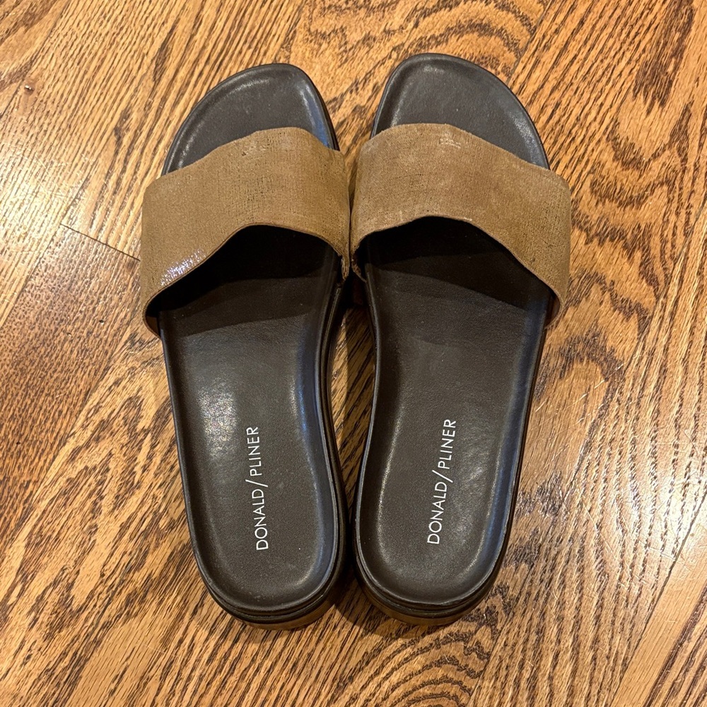 Donald J. Pliner Dark Brown Slide Sandals
